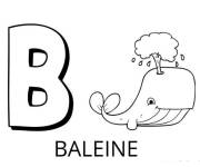 Coloriage Lettre B pour baleine