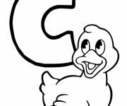 Coloriage Lettre C pour canard