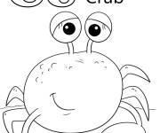 Coloriage Lettre C pour Crabe