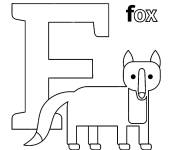 Coloriage et dessins gratuit Lettre F pour l'animal Fox à imprimer