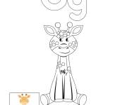 Coloriage Lettre G comme girafe