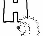Coloriage Lettre H comme H&eacute;risson
