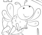 Coloriage Lettre I pour insecte