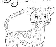 Coloriage Lettre J pour Jaguar