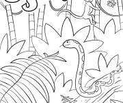 Coloriage Lettre J pour Jungle