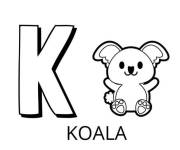 Coloriage Lettre K comme dans koala