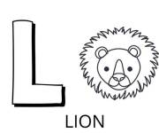 Coloriage Lettre L comme dans lion