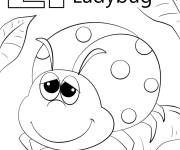 Coloriage Lettre L pour Ladybug