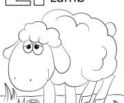 Coloriage Lettre L pour Lamb