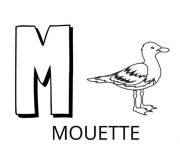Coloriage Lettre M comme dans mouette