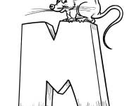 Coloriage Lettre M est pour Mouse