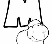 Coloriage Lettre M pour mouton