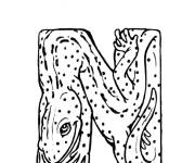 Coloriage Lettre N en anglais pour l'animal Newt