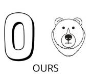 Coloriage Lettre O comme dans Ours