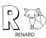 Coloriage Lettre R comme dans renard