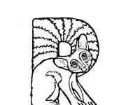 Coloriage Lettre R pour Ringtail