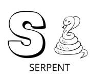 Coloriage Lettre S comme dans serpent
