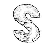 Coloriage Lettre S pour Squirrel