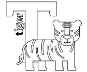 Coloriage et dessins gratuit Lettre T pour Tigre à imprimer