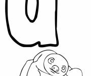 Coloriage Lettre U pour Unau
