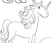 Coloriage Lettre U pour Unicorn