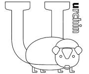 Coloriage et dessins gratuit Lettre U pour Urchin à imprimer
