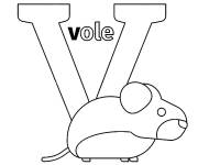 Coloriage Lettre V pour Vole