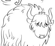 Coloriage Lettre Y pour Yak