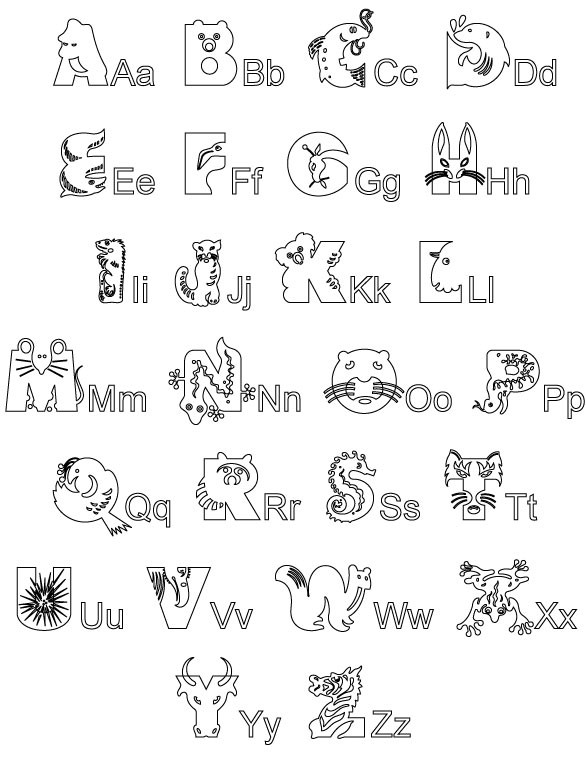 dessin lettre alphabet animaux