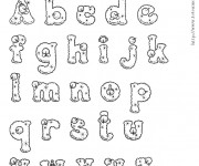 Coloriage Alphabet de No&euml;l en neige
