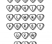 Coloriage et dessins gratuit Alphabet en coeur à imprimer