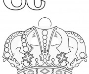 Coloriage La lettre C de Couronne