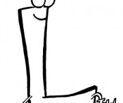 Coloriage La Lettre L souriante