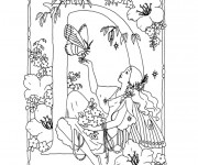 Coloriage Lettre D et  Nature