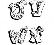 Coloriage Lettres de L'alphabet  avec visage