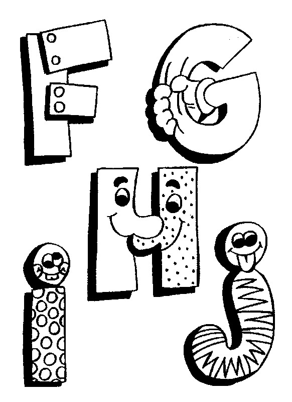 Coloriage et dessins gratuits Lettres de l'Alphabet humoristique à imprimer