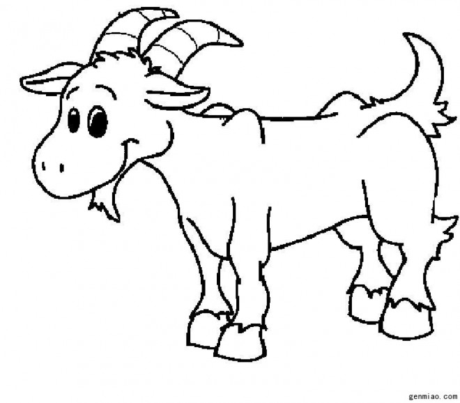 Coloriage et dessins gratuits Chèvre de Ferme souriant à imprimer