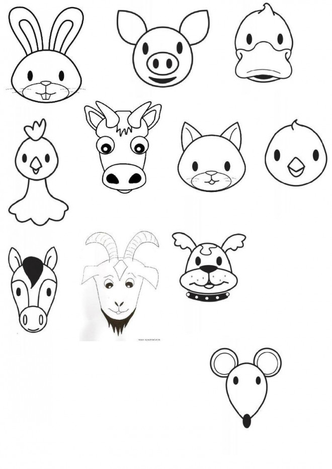 Coloriage Têtes Des Animaux De Ferme Dessin Gratuit à Imprimer