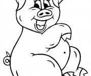 Coloriage Un Petit Cochon Rigolo