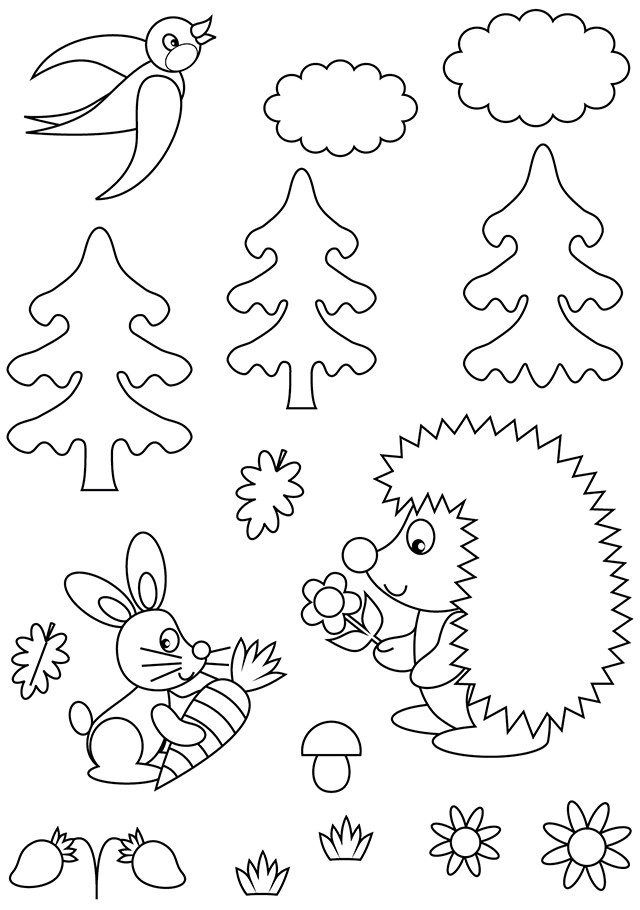 Coloriage Animaux de la Forêt maternelle dessin gratuit à imprimer