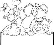 Coloriage et dessins gratuit Affiche des animaux de la jungle à imprimer