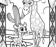 Coloriage Animal girafe de la jungle