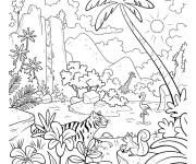 Coloriage Animaux de la jungle dessin haute qualité