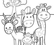 Coloriage et dessins gratuit Animaux de la jungle en couleur à imprimer