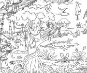 Coloriage et dessins gratuit Animaux de la jungle tropicale à imprimer