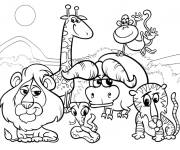 Coloriage et dessins gratuit Animaux de la savane africaine à imprimer