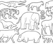 Coloriage et dessins gratuit Animaux jungle liste à colorier à imprimer