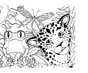 Coloriage et dessins gratuit Animaux jungle rigolo à imprimer