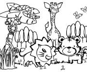 Coloriage B&eacute;b&eacute; animaux de la jungle