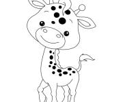 Coloriage B&eacute;b&eacute; girafe mignonne